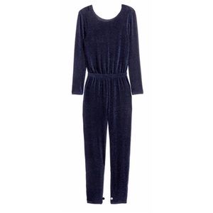 H&M Party Metallic Blue Sparkle Jumpsuit